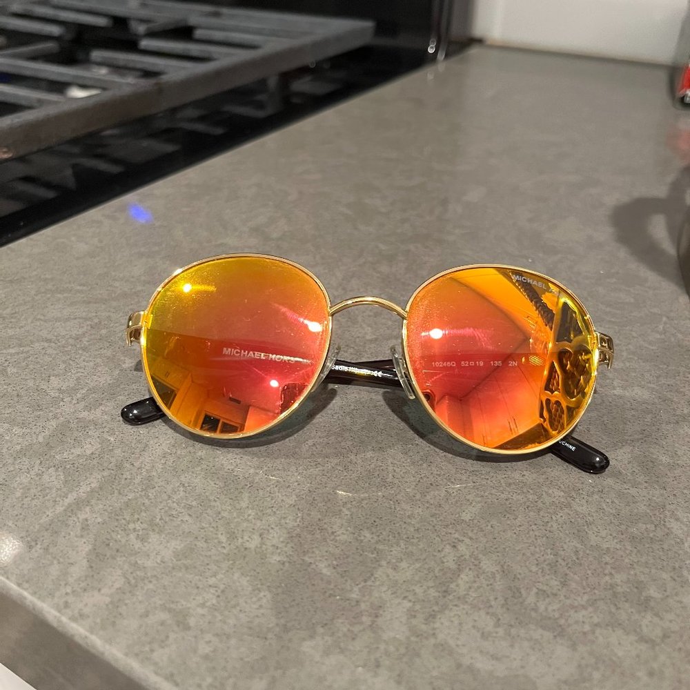 Michael Kors Gold Mirror Orange Sunglasses